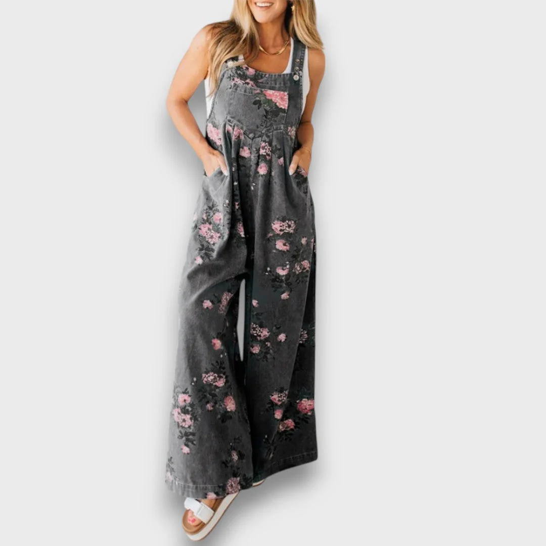 Tivola – Weit geschnittener Blumen-Denim-Overall - Image 4