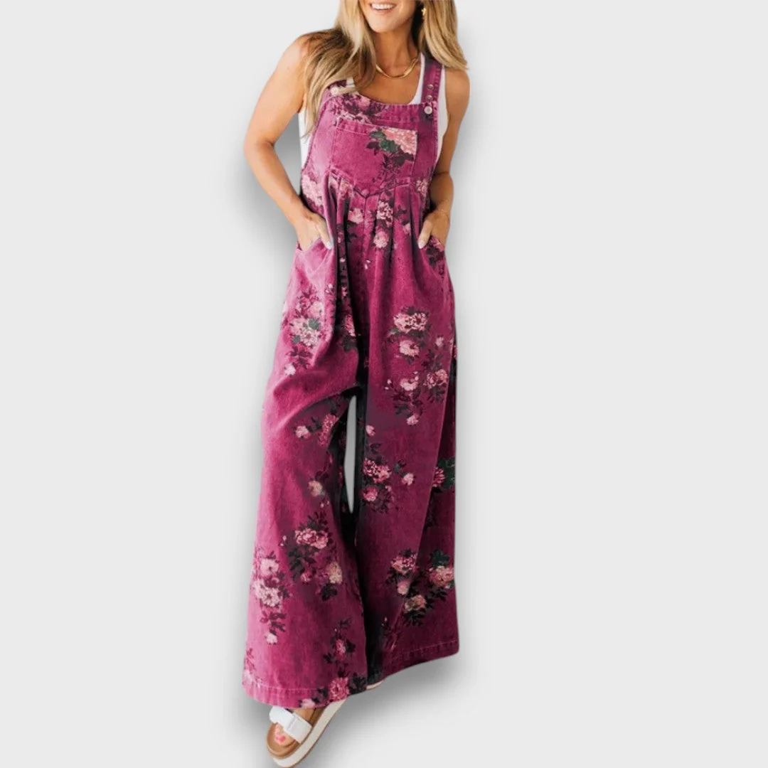 Tivola – Weit geschnittener Blumen-Denim-Overall - Image 5