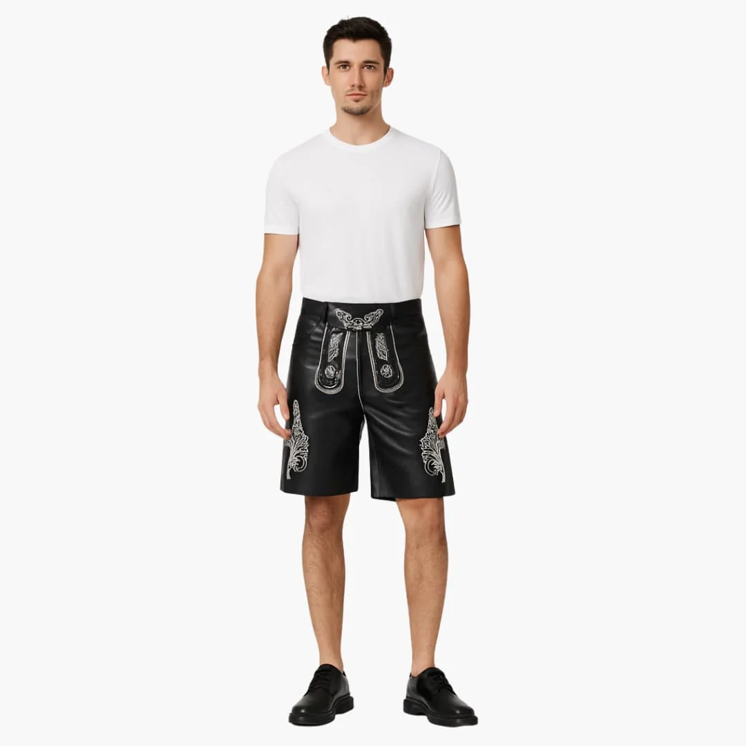 Traditionelle kurze Lederhose für Herren - Oktoberfest 2025 - Image 2