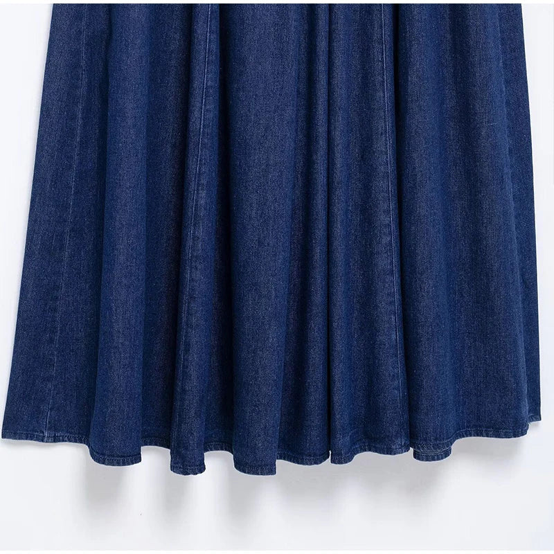 Trägerloses Elegantes Damen Jeanskleid Midi Slim Fit Vintage - Image 12