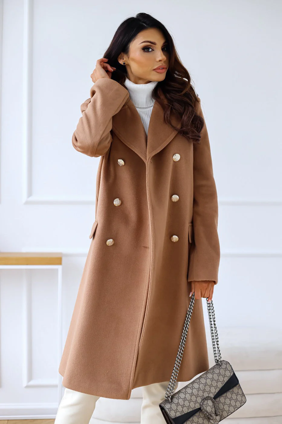 Trenchcoat Damen Elegant | Winter Lang Doppelreihig - Image 7