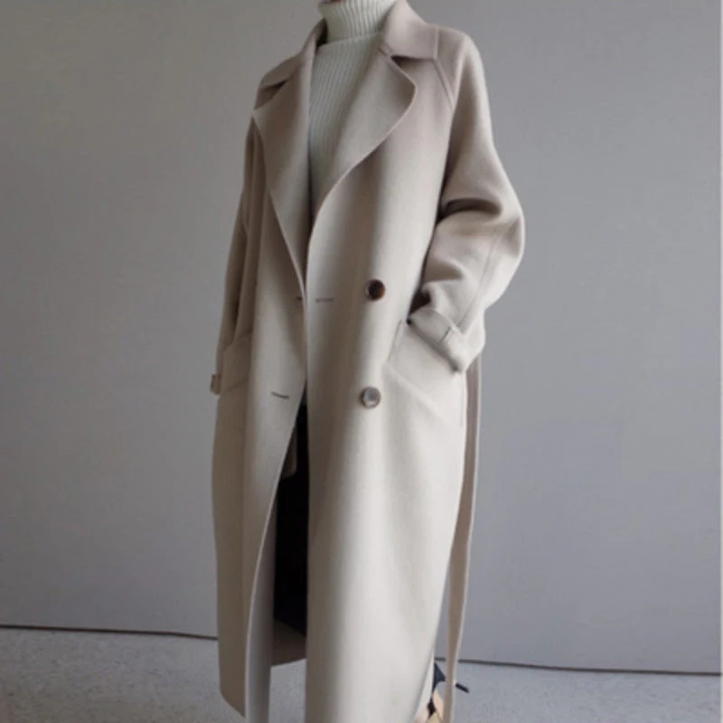 Trenchcoat Damen Lang Elegant | Wintermantel Klassisch - Image 3