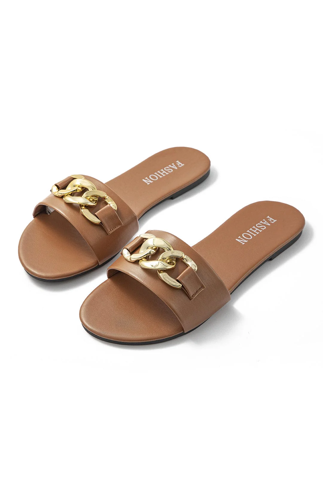 Trendige Slides mit goldener Kette – Eleganz & Komfort für den Sommer - Image 4