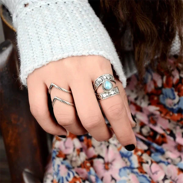 Türkis Tropfen Openwork Ring - Image 3