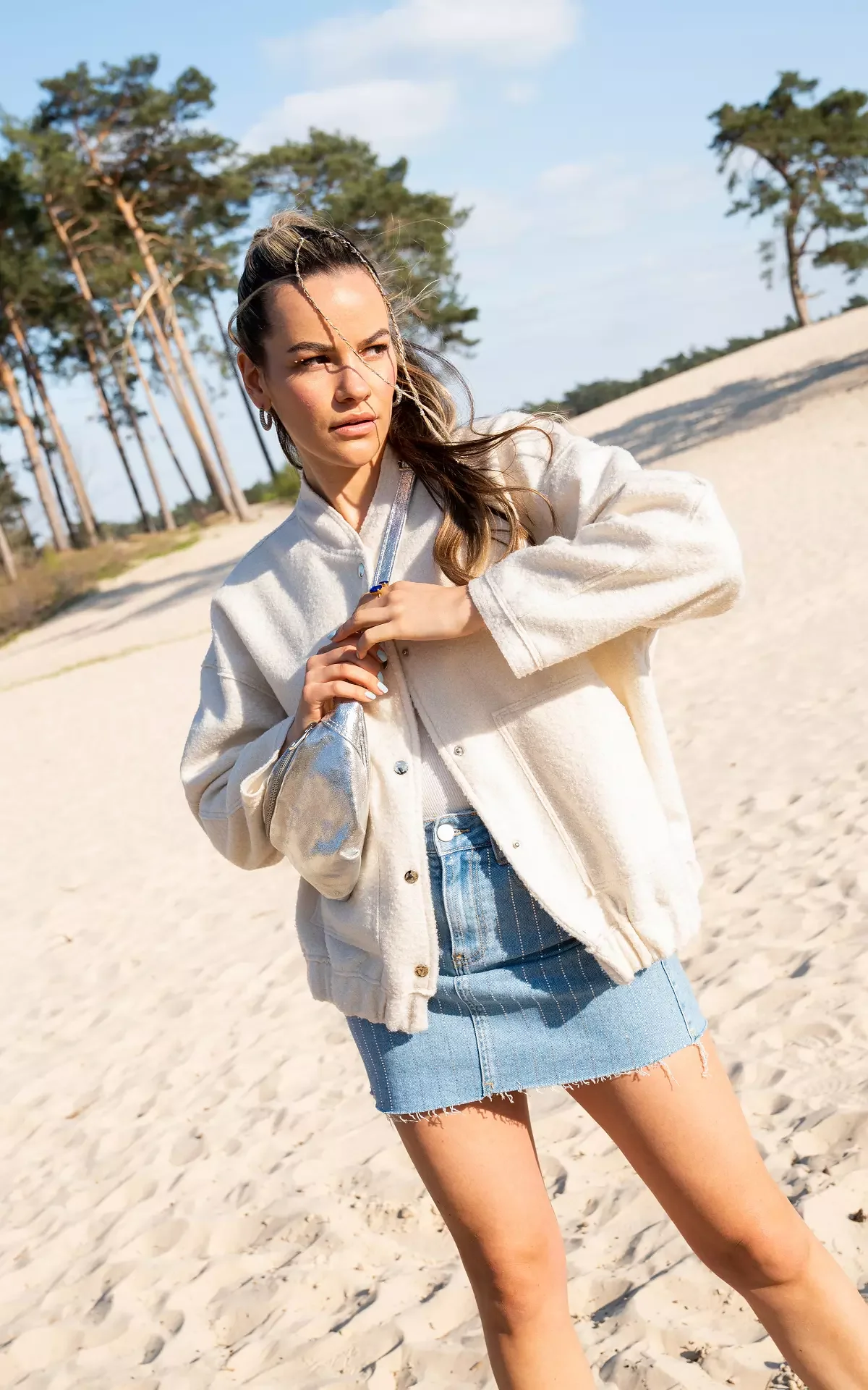 Übergroße Tweed Bomberjacke - Image 2