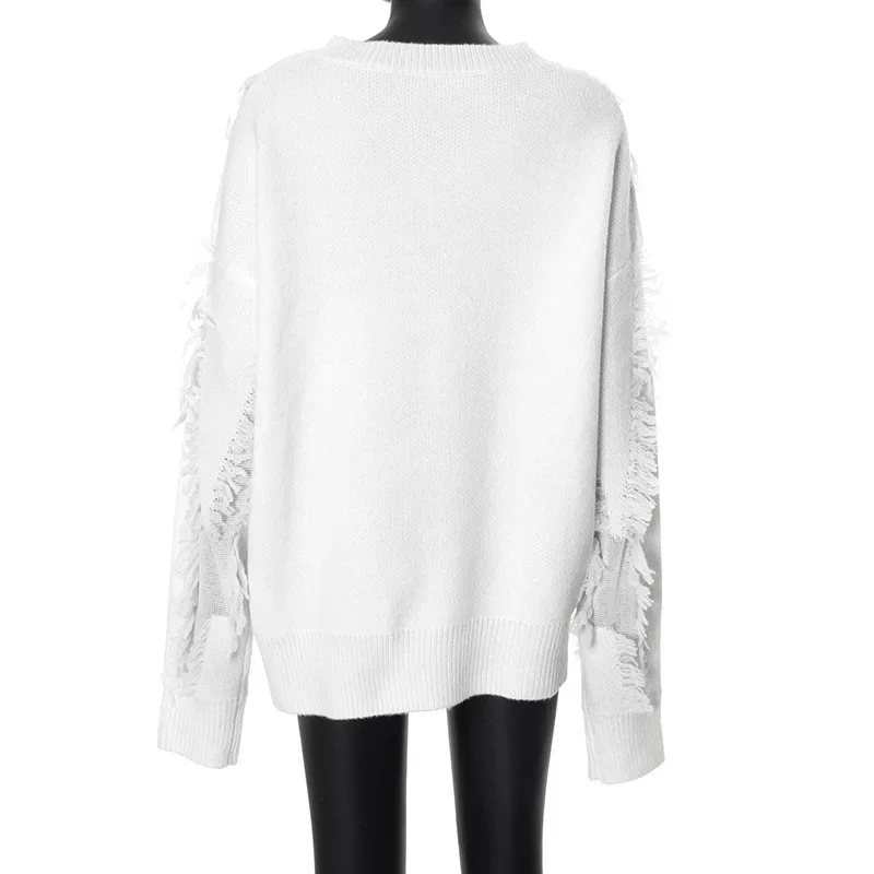 Übergroßer Pullover mit Quasten für Damen - Image 4