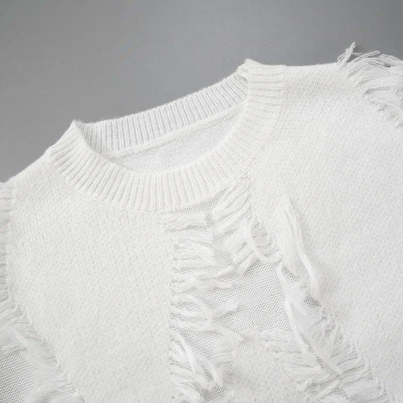 Übergroßer Pullover mit Quasten für Damen - Image 5
