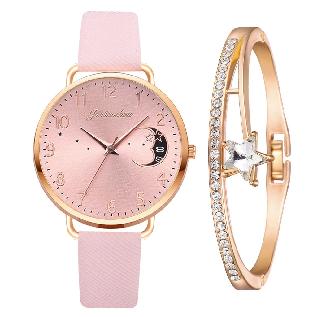 Uhren-Set mit Mondzahlen-Zifferblatt und Armbändern - Image 5