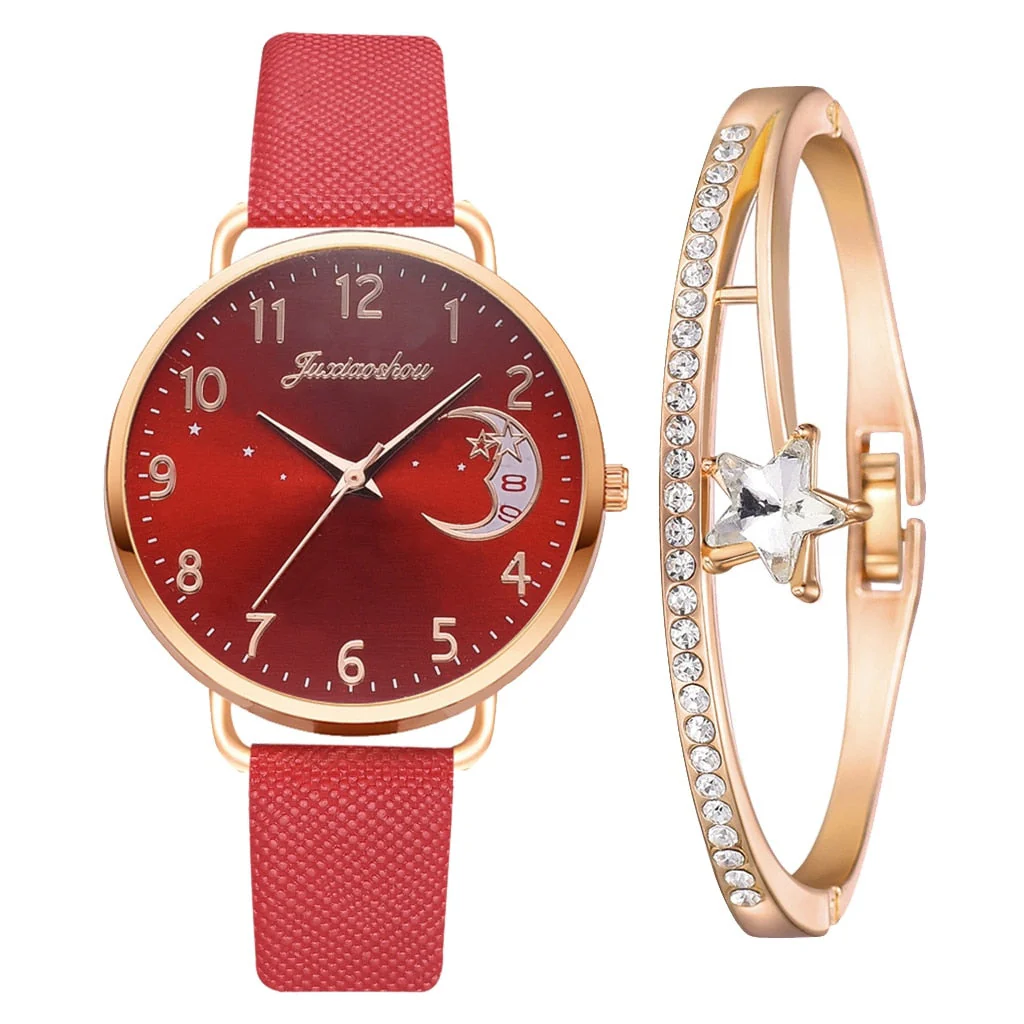 Uhren-Set mit Mondzahlen-Zifferblatt und Armbändern - Image 6