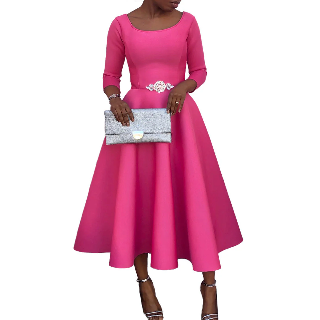 Uli- Damen A-Linien Kleid mit schickem Rundhalsausschnitt - Image 4