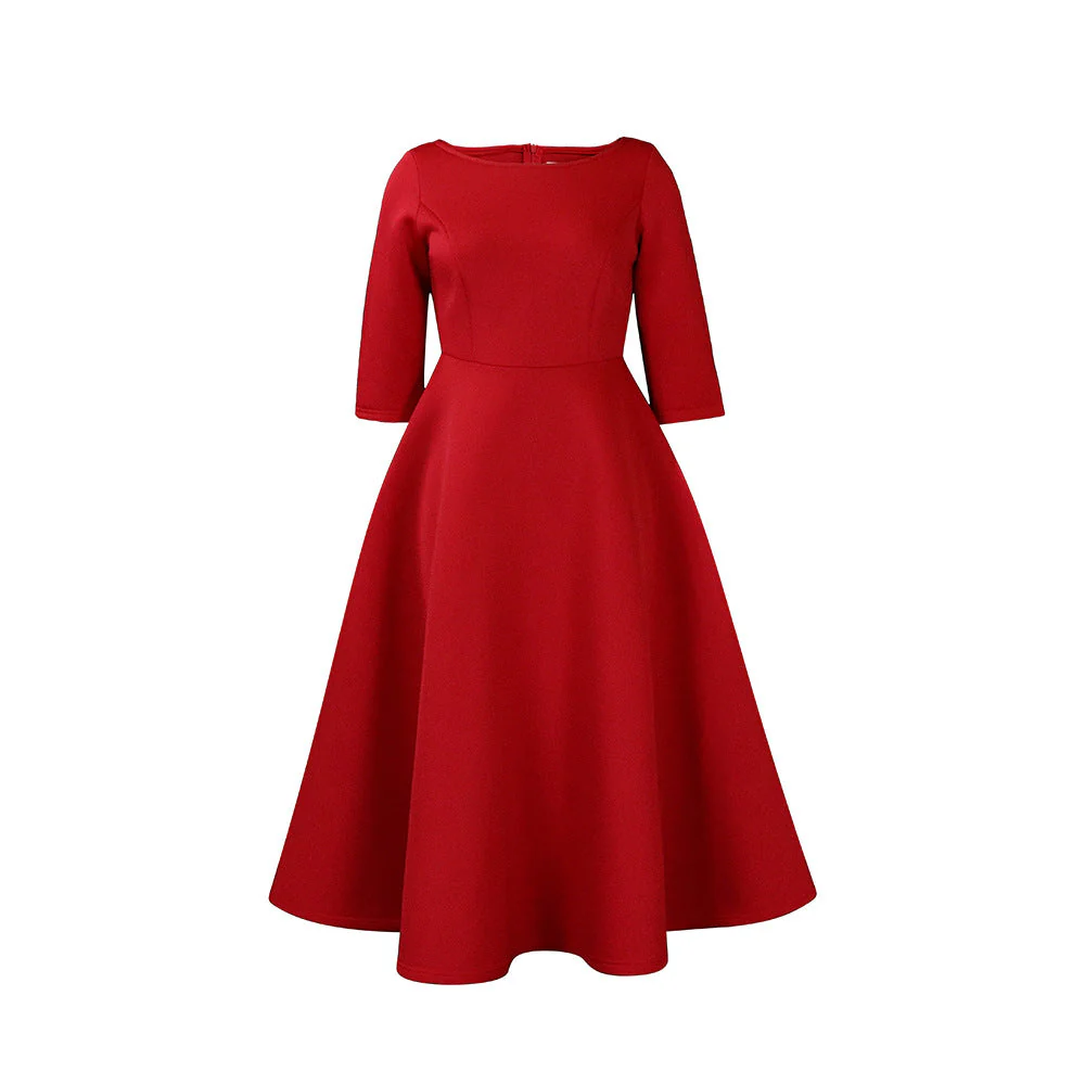 Uli- Damen A-Linien Kleid mit schickem Rundhalsausschnitt - Image 5
