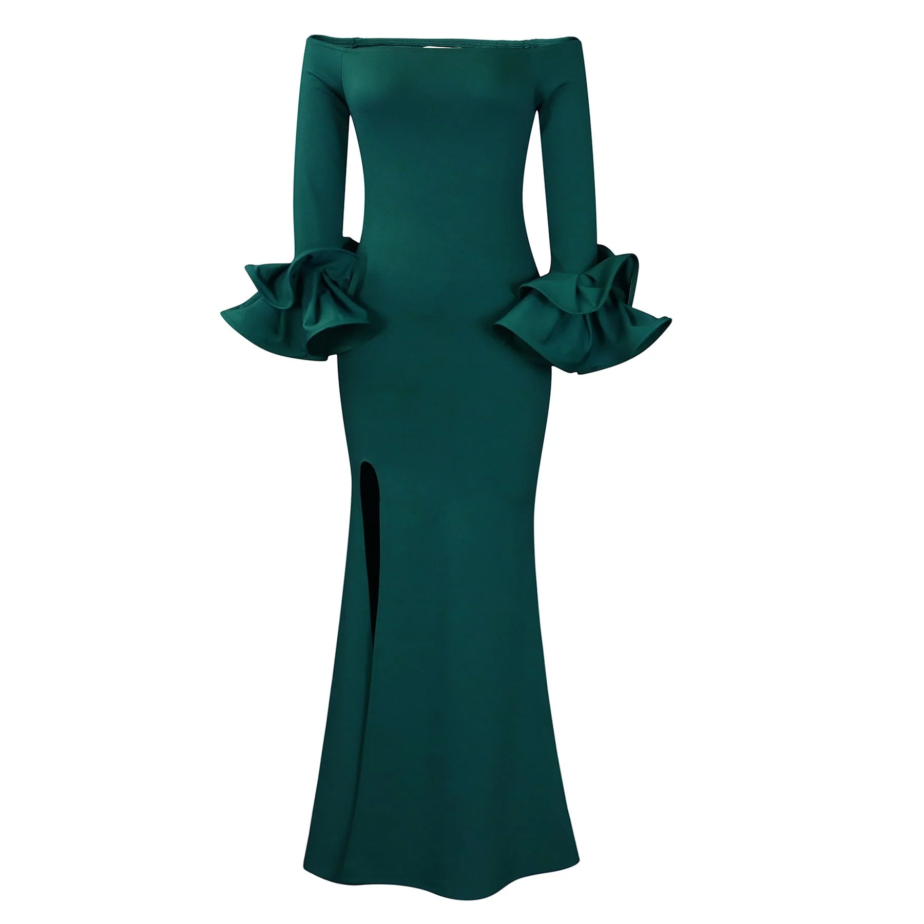 Ulyana- Damen Abendkleid mit schulterfreier Silhouette und Ärmeln - Image 5