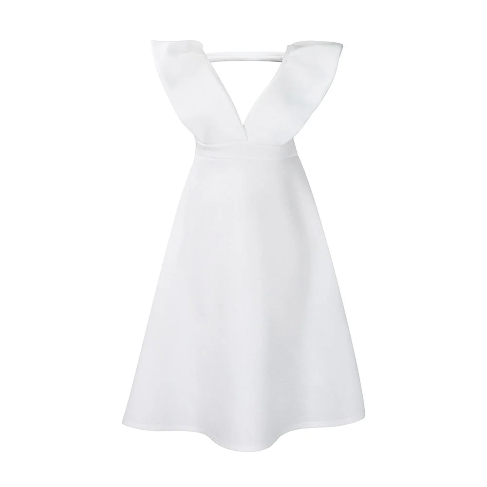 Umay- Damen A-Linien Kleid mit elegantem V-Ausschnitt - Image 5