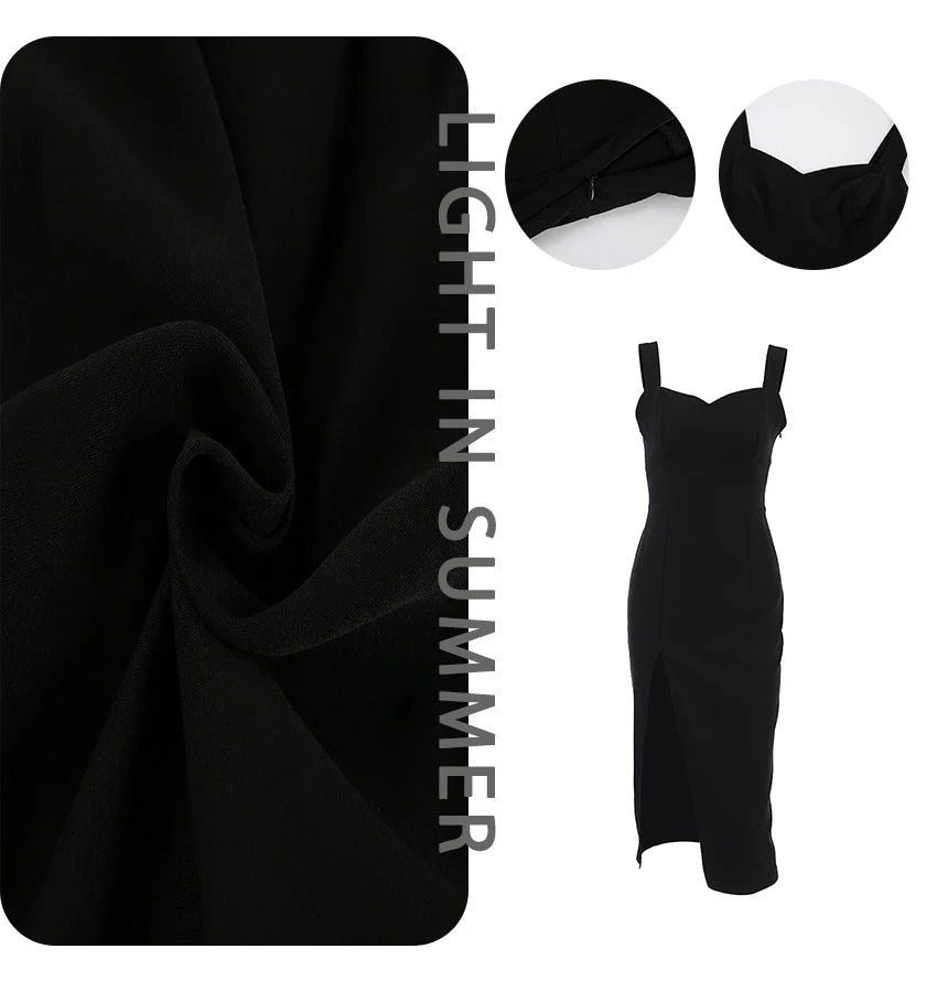 Ume- Damen Elegantes Maxikleid mit  Ausschnitt und Schlitz - Image 5