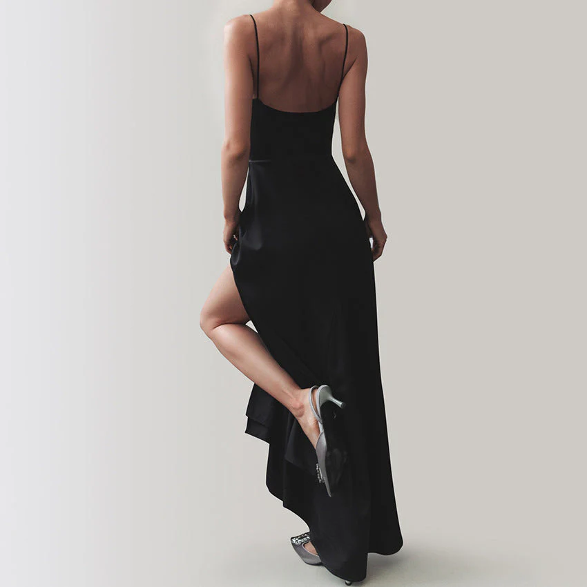 Umni- Damen elegantes Maxikleid mit verführerischem Schlitz - Image 2