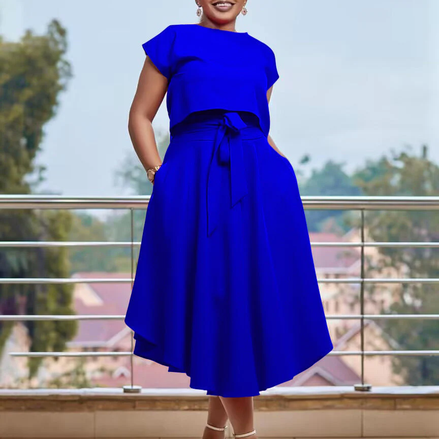 Undine- Damen asymmetrisches Kleid mit geschnittenem Oberteil - Image 3