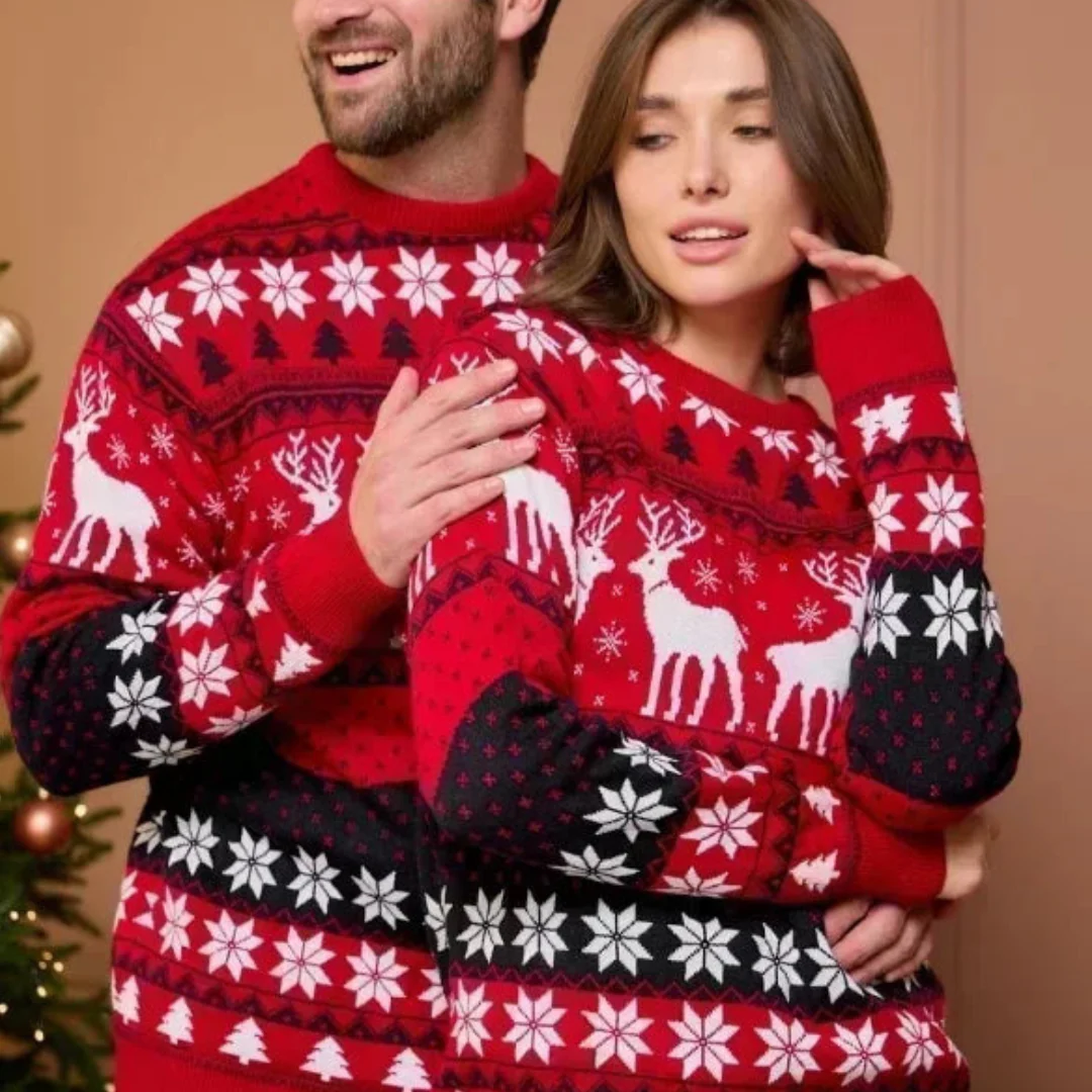 Unisex Weihnachtspullover Festliches Rentier Design Warm Strick - Image 2