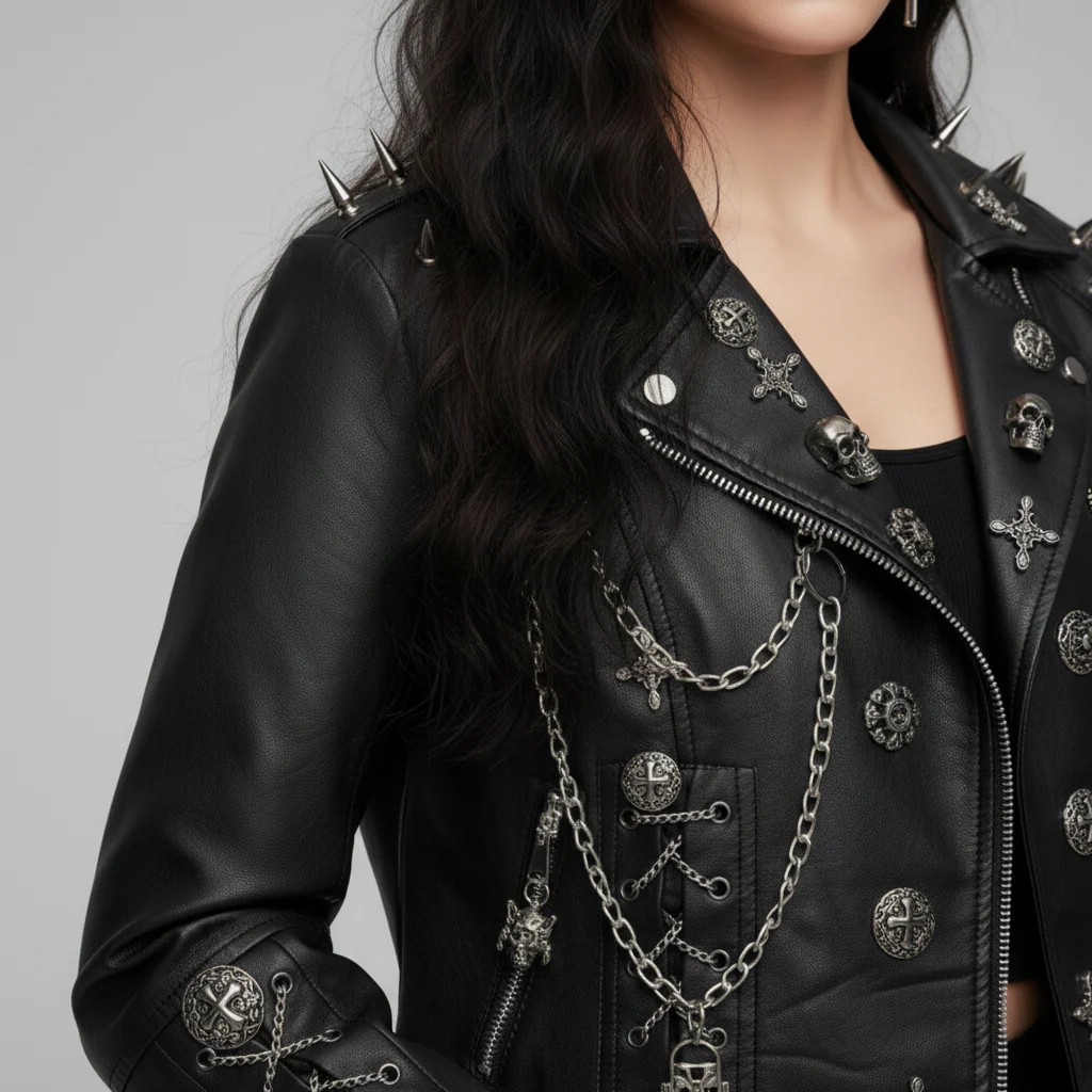 Unisexjacke | Biker-Ausführung mit Metall­elementen - Image 2