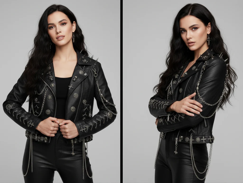 Unisexjacke | Biker-Ausführung mit Metall­elementen - Image 3