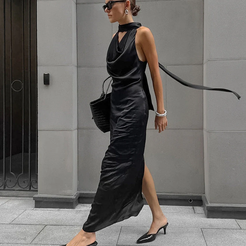 Unity- Damen Elegantes Wickelkleid mit stilvollem Hochauschnitt