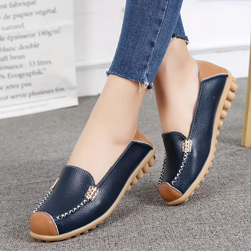 UrbanSleek™ – Elegante Damen Loafer mit Farbkontrast & Komfort-Sohle