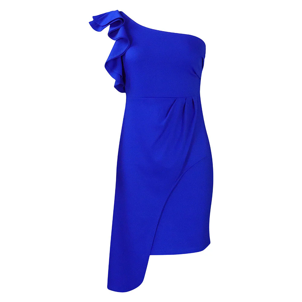 Uriana- Damen asymmetrisches Cocktailkleid mit Rüschendetails - Image 6