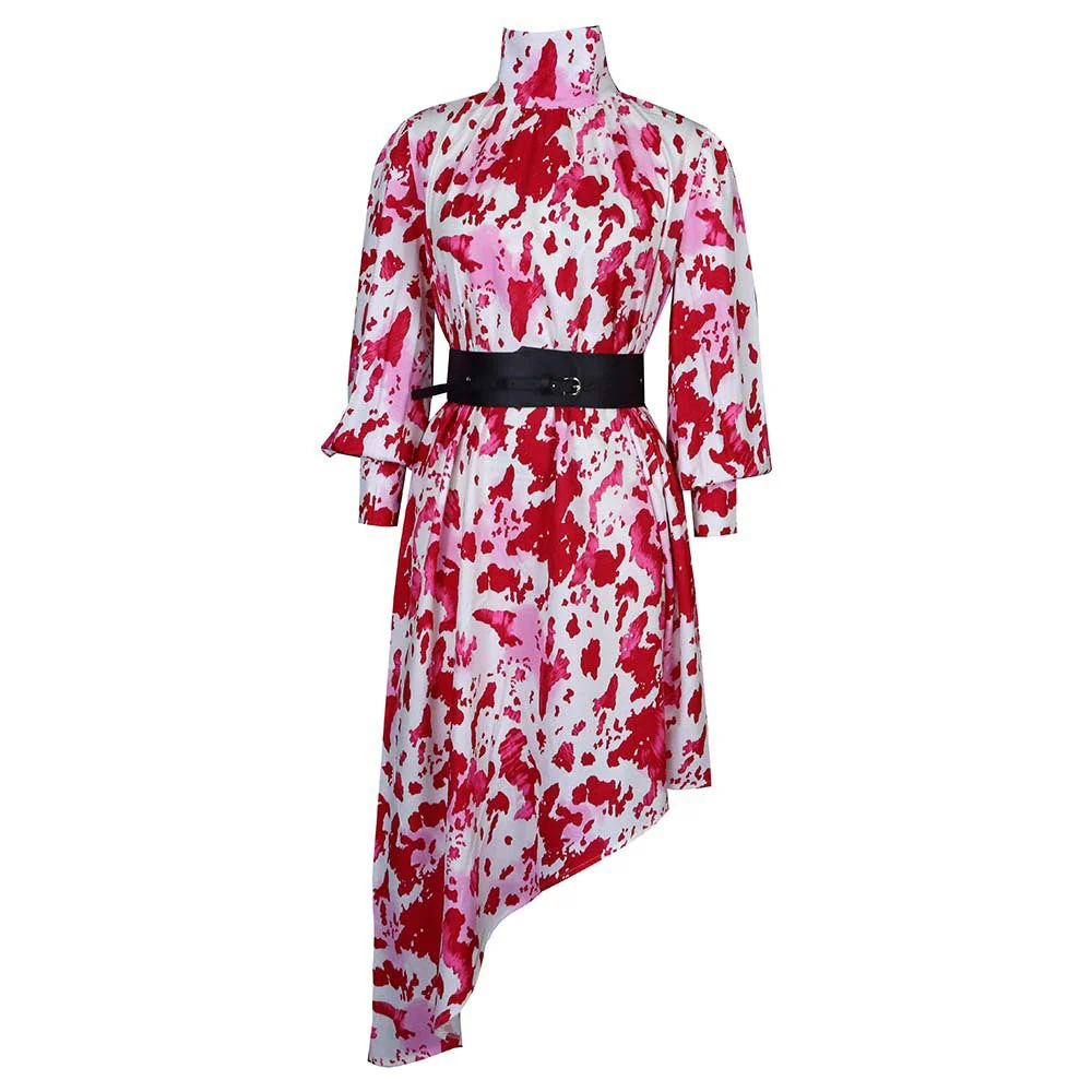 Ursula- Damen asymmetrisches Kleid mit hohen Kragen - Image 6