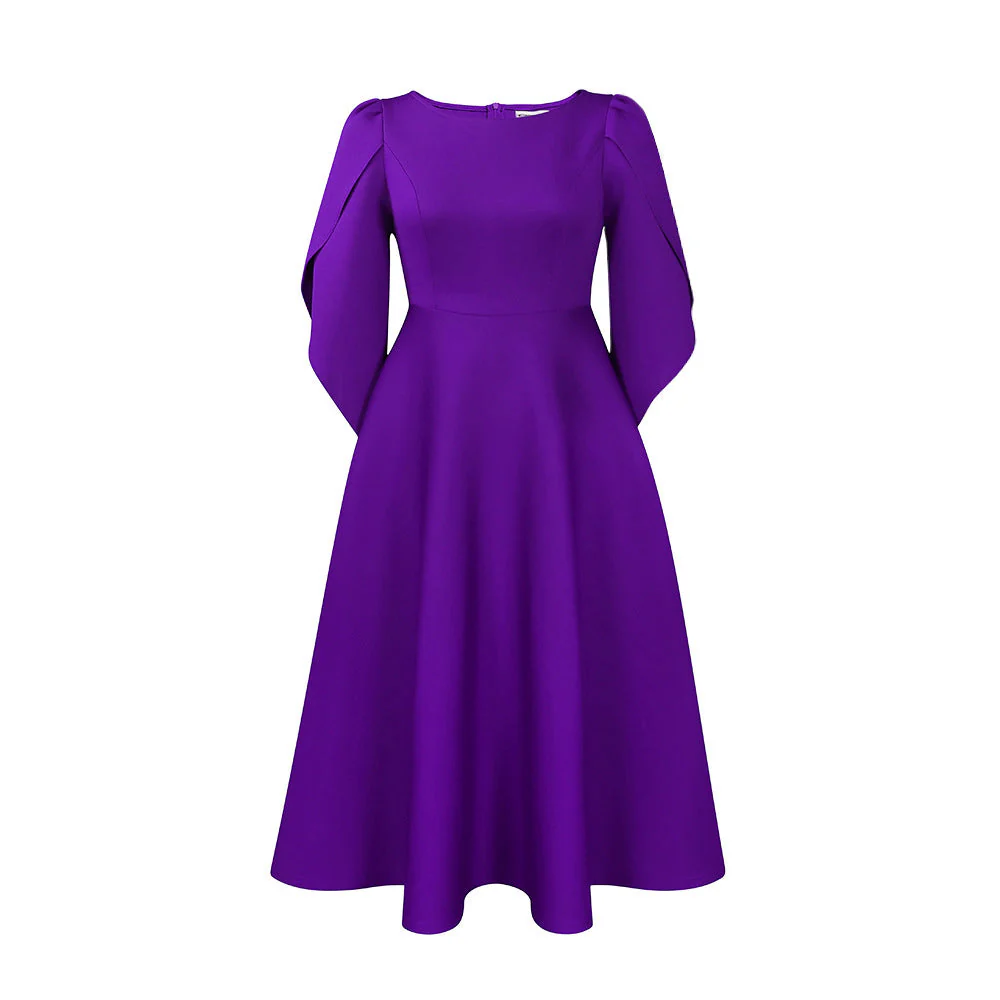 Urszula- Damen A-linien Kleid mit eleganten Puffärmeln - Image 7