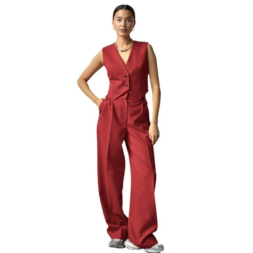Urszula- Damen elegantes und Set aus ärmelloser Jacke - Image 3