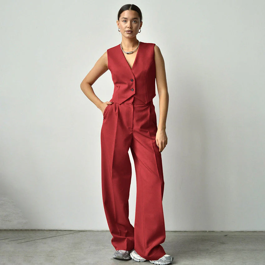 Urszula- Damen elegantes und Set aus ärmelloser Jacke - Image 4