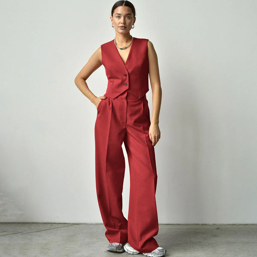 Urszula- Damen elegantes und Set aus ärmelloser Jacke - Image 5