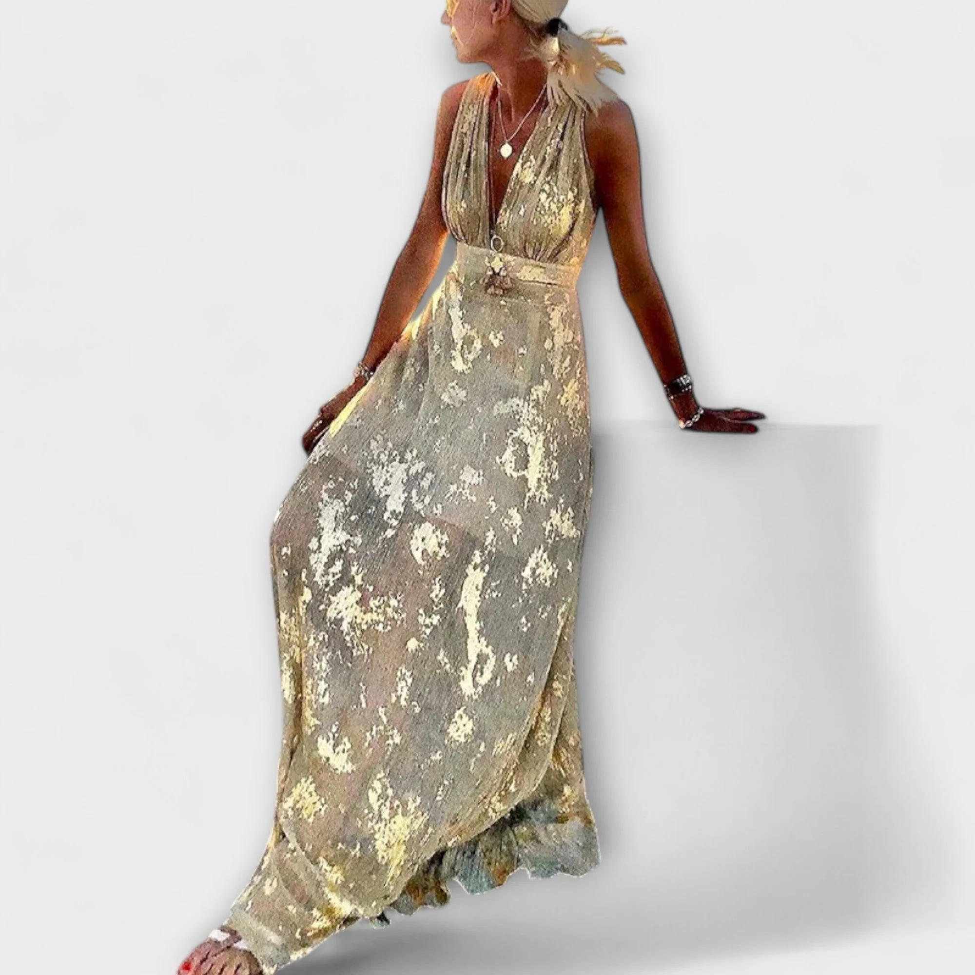 V-Ausschnitt Kleid mit Glitzerverzierungen - Image 11
