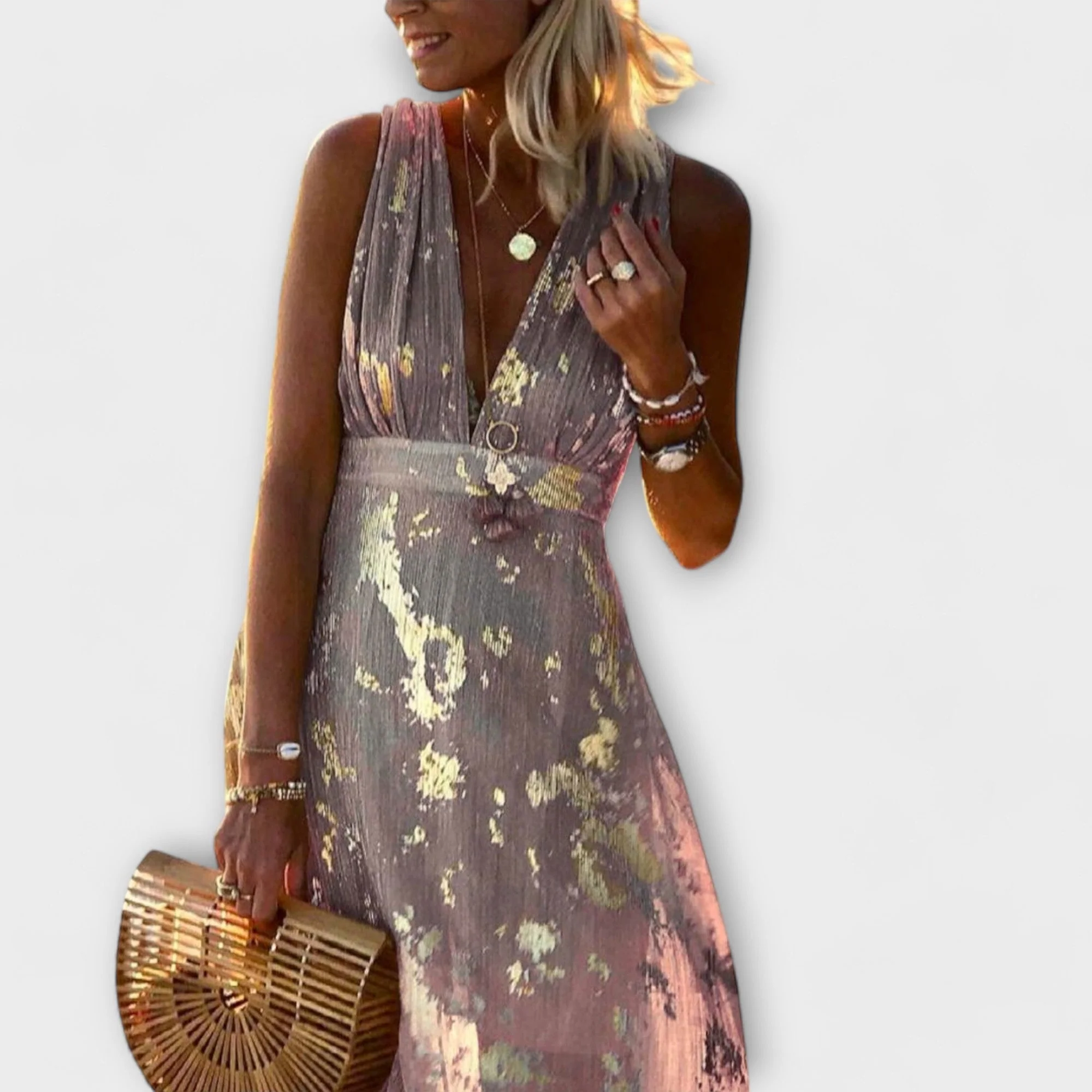V-Ausschnitt Kleid mit Glitzerverzierungen - Image 12