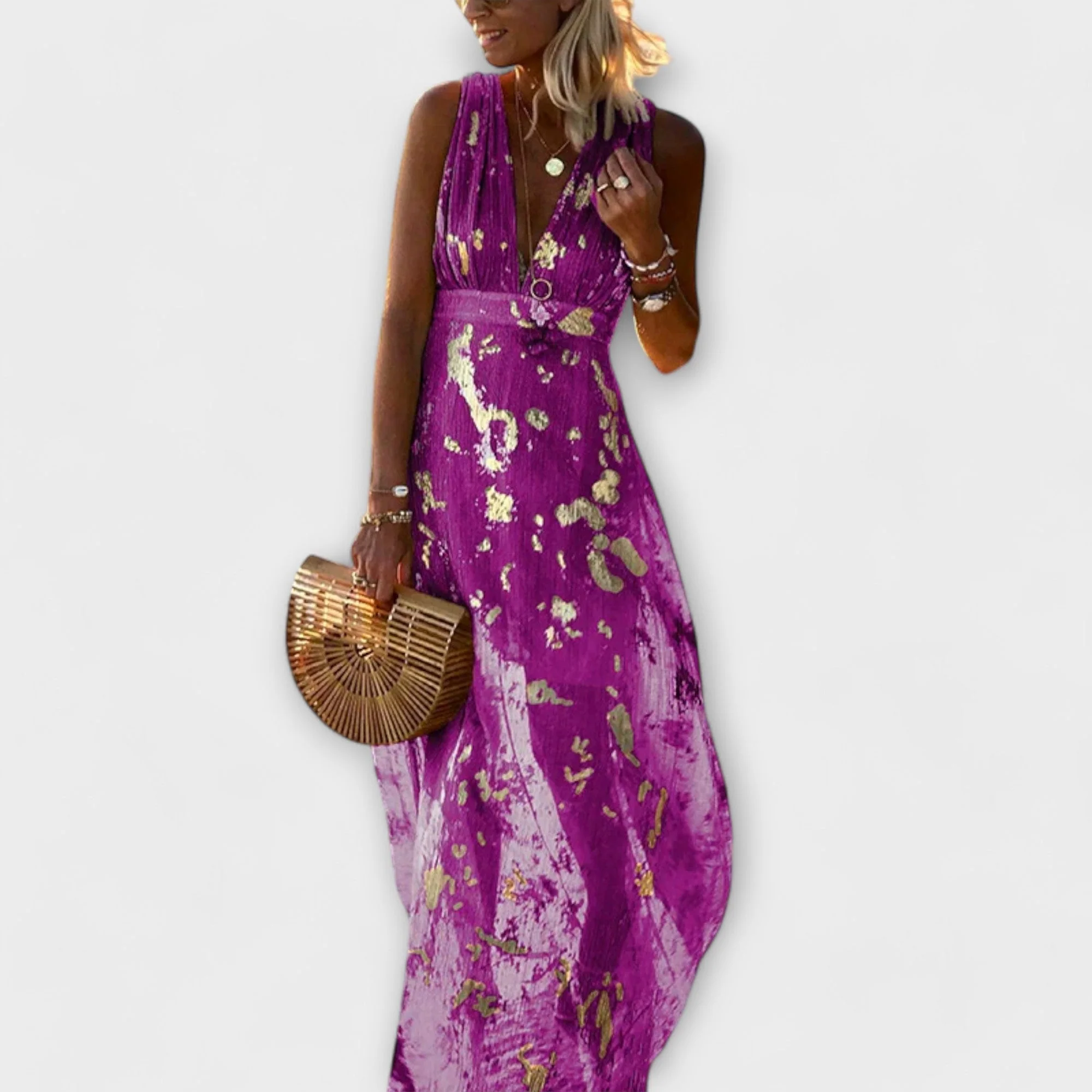 V-Ausschnitt Kleid mit Glitzerverzierungen - Image 7