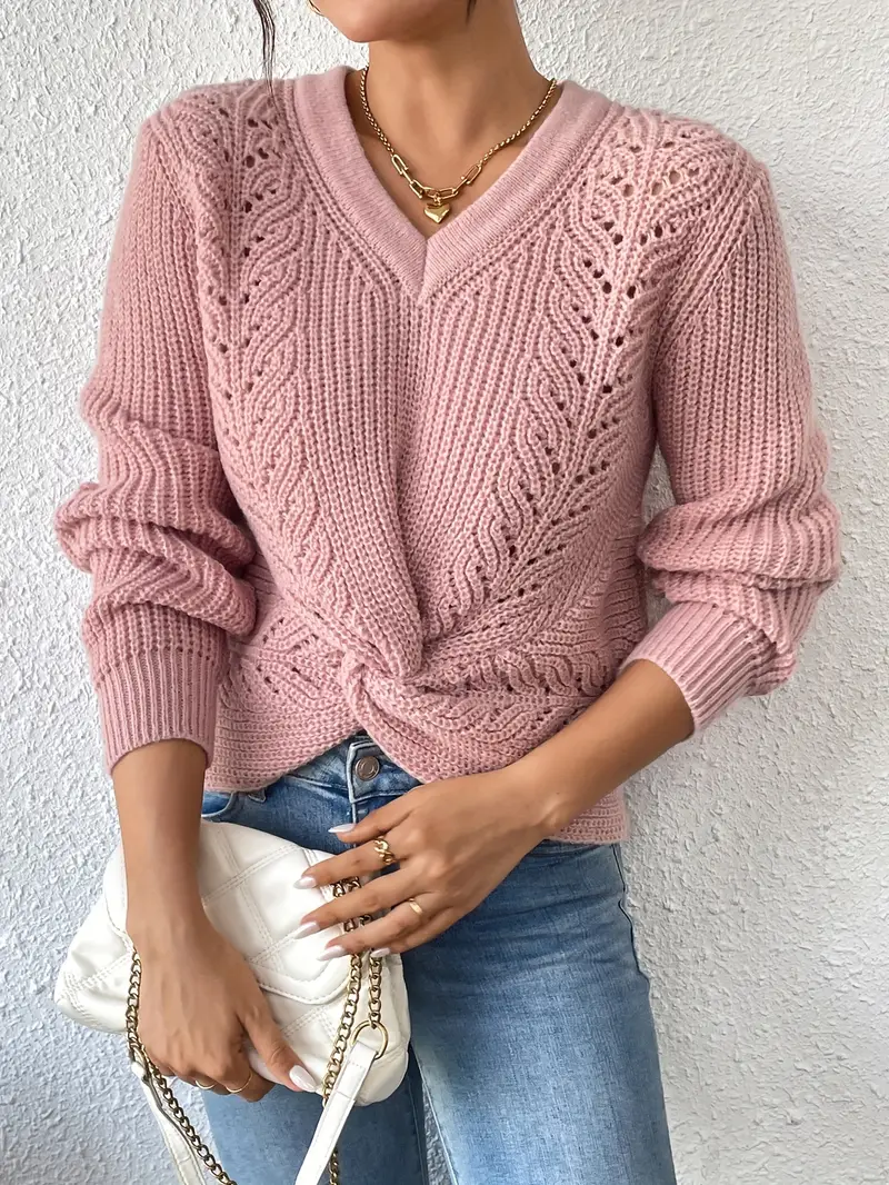 V-AUSSCHNITT VERDREHTER PULLOVER | MODERNER, ELEGANTER STIL - Image 5