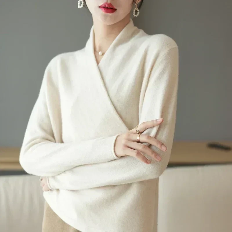 Valentina – Eleganter Kaschmir Damen Wickelpullover - Image 2
