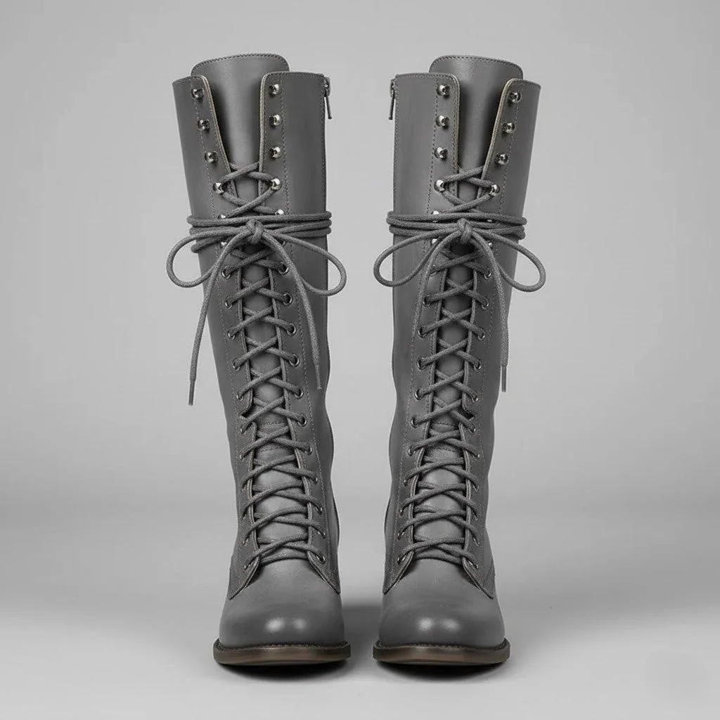 Valeria – Elegante geschnürte Damen Stiefel mit Absatz - Image 2