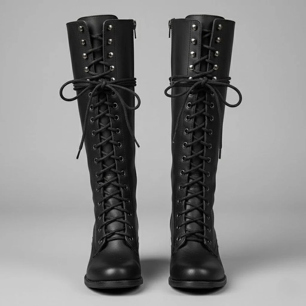 Valeria – Elegante geschnürte Damen Stiefel mit Absatz - Image 4