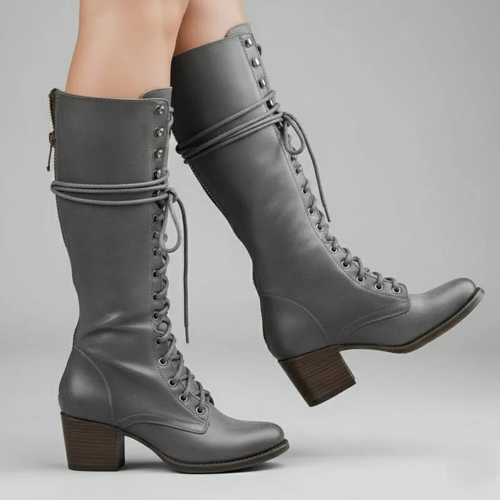 Valeria – Elegante geschnürte Damen Stiefel mit Absatz - Image 5