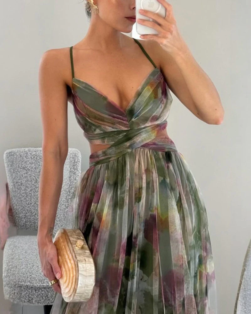 Valeria | Damen Maxikleid Floral Elegant Fließend - Image 3