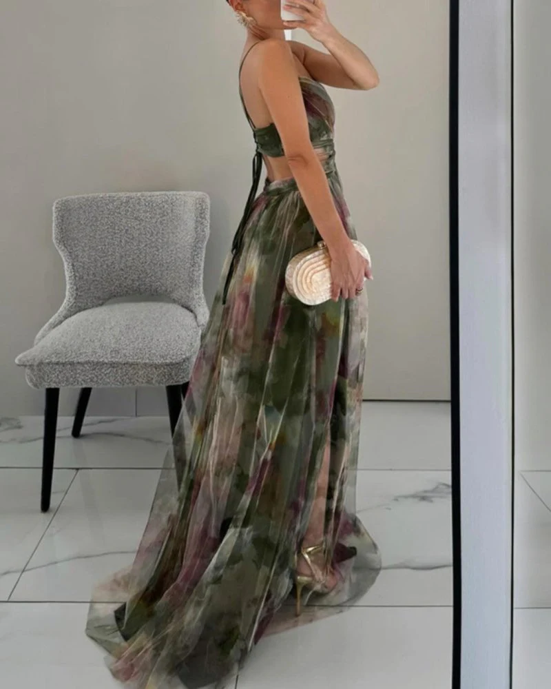 Valeria | Damen Maxikleid Floral Elegant Fließend - Image 4