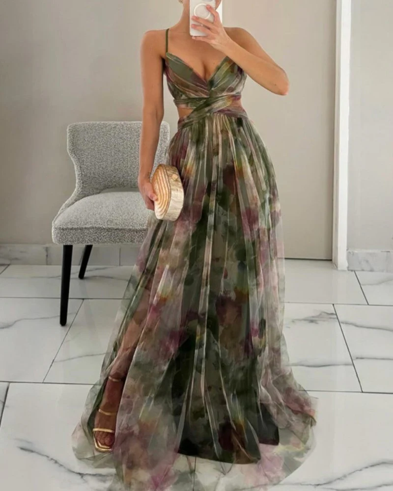 Valeria | Damen Maxikleid Floral Elegant Fließend - Image 6