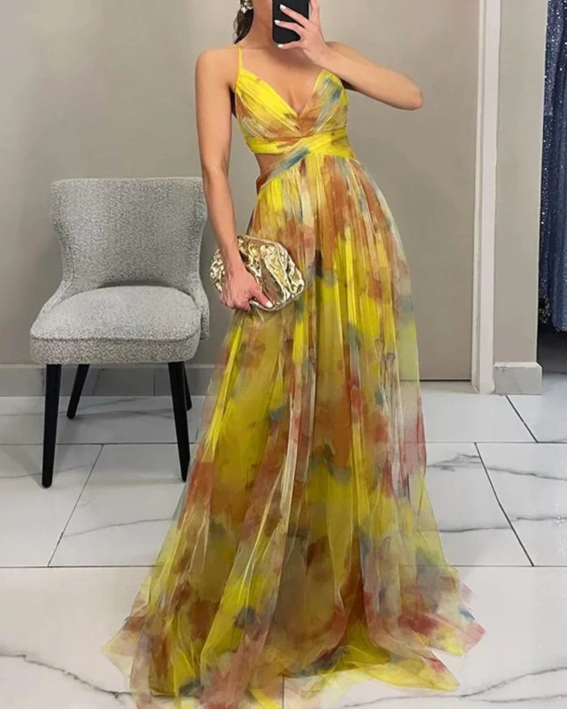 Valeria | Damen Maxikleid Floral Elegant Fließend - Image 7
