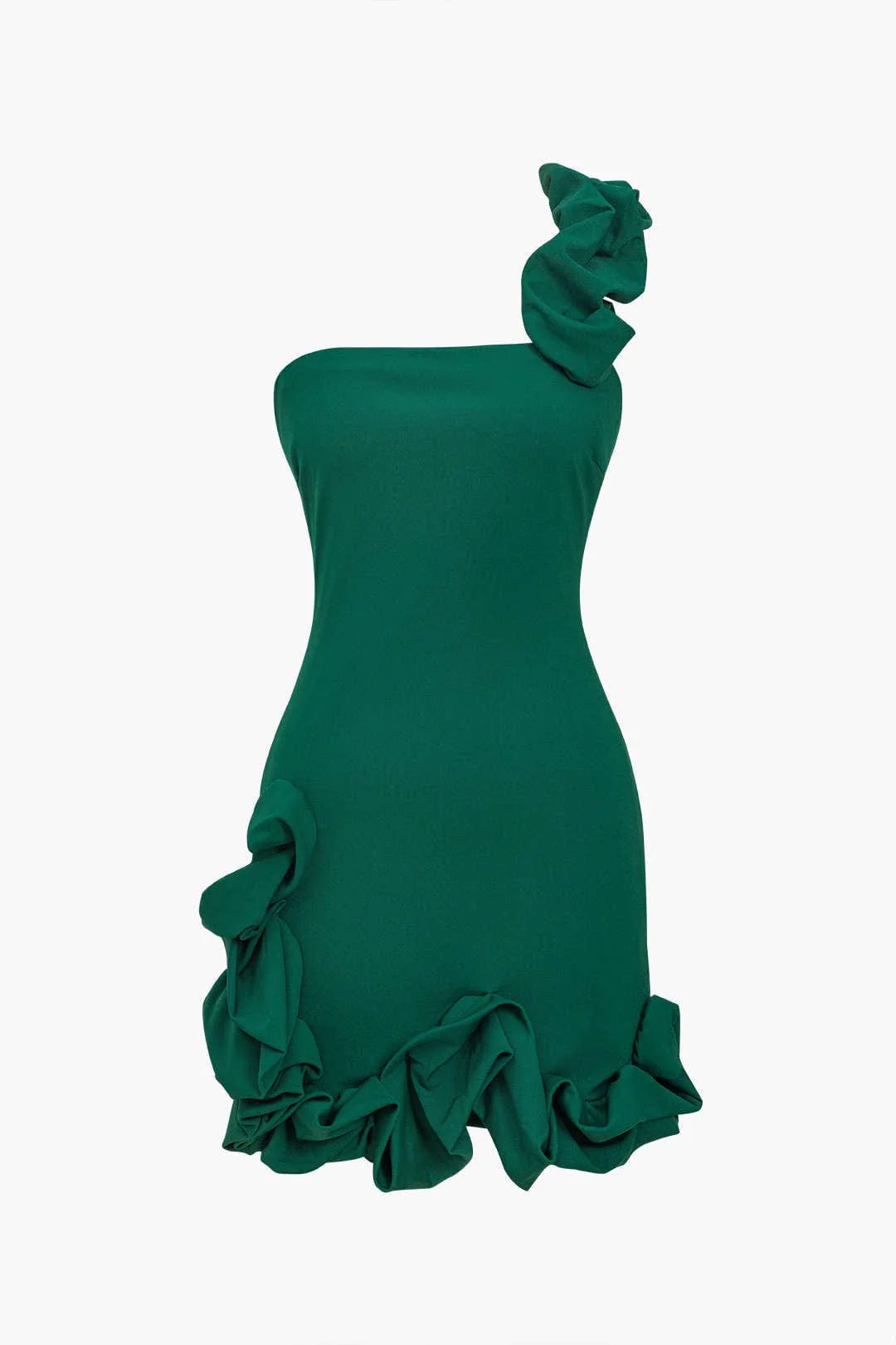 Valeria | One-Shoulder Bodycon Rüschenkleid – Elegante Raffinesse mit verspieltem Touch - Image 2
