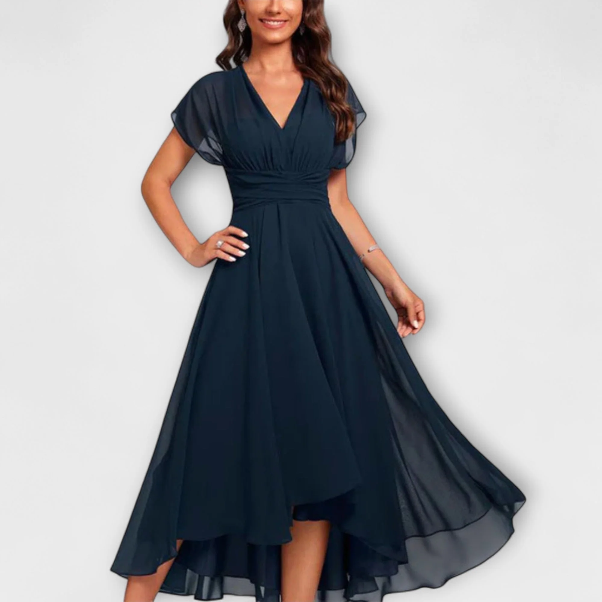 Valerie | Elegantes Maxikleid mit Fließendem V-Ausschnitt - Image 4