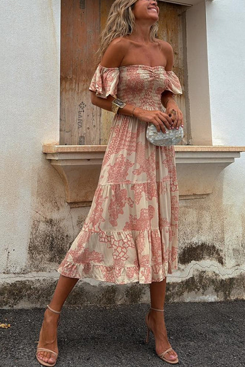 Vee™ | Off-Shoulder Smocked Midi Dress - Image 2