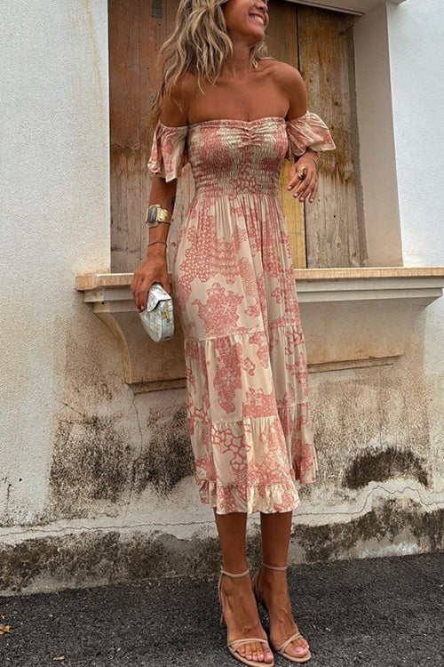 Vee™ | Off-Shoulder Smocked Midi Dress - Image 4
