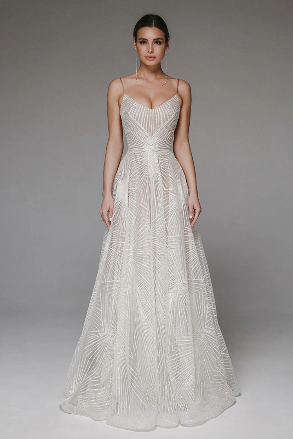 Vela - Stilvolles V-Ausschnitt-Träger-A-Linien-Kleid - Image 8