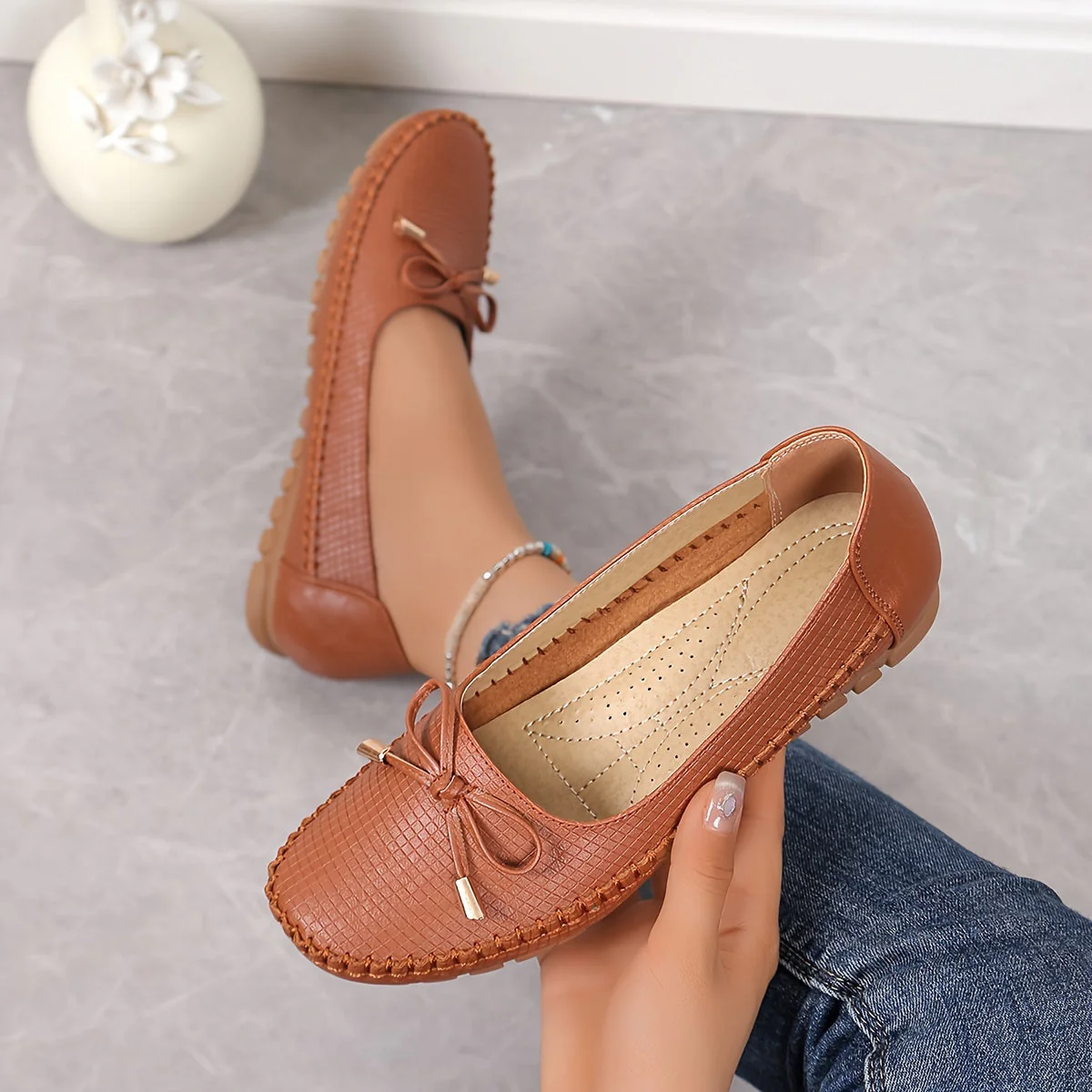 Velurette™ – Elegante Damen Loafer mit Schleifen-Design - Image 11