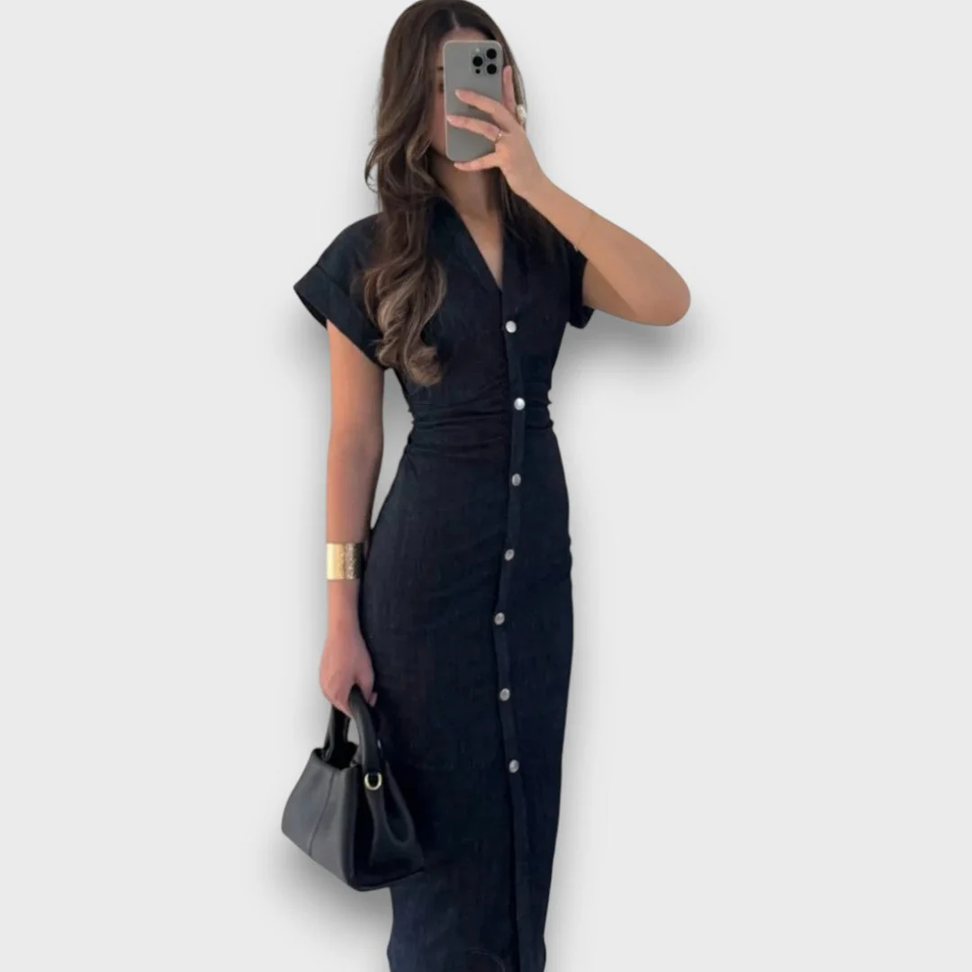 Venera – Figurnahes Hemdblusenkleid mit Knopfleiste - Image 2